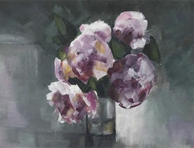 DND Maksimir, Mirjana Kulić Palčić, Božuri, 40x30, akril