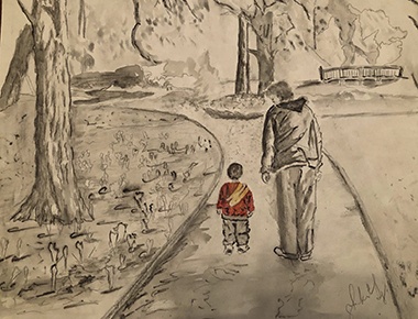 AMA ARTEM, Ljiljana Stanković, "Ja sam bila..., a ti ćeš biti...", akvarel na papiru, 30x39, 2020.