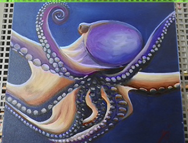 AMA ARTEM, Jadranka Slipogor, Hobotnica, akril na platnu, 40x40, 2021.