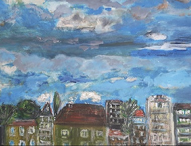 LUA'09, Marija Jelača, Nebo iznad Klaićeve, Akrilik na platnu, 50x70 cm, 2015.g.
