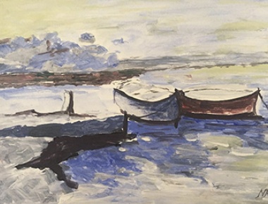 LU Angelico '09, Neda Penavić, Barke, akrilik na papiru 20/30cm, 2016.