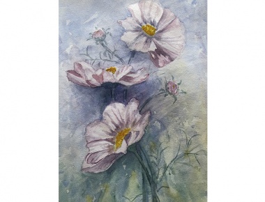 Ljiljana Stankovic, Cvjetna rapsodija, akvarel, 48x34, 2020.