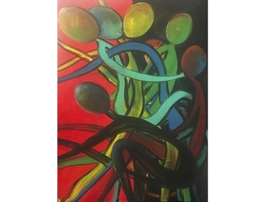Maja Pavlovic, Znatizelja, akril na platnu, 80x60, 2019.