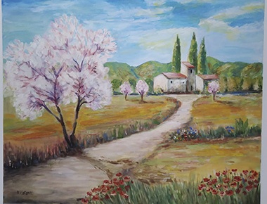 Nada Katanec, Miris proljeca, akril na platnu, 50x60, 2019.