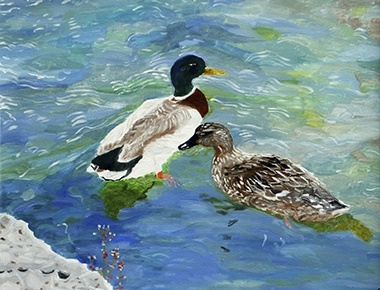 CLEO KOSANOVIĆ, ŽIVOT UDVOJE, ulje, 50x40, 2019.