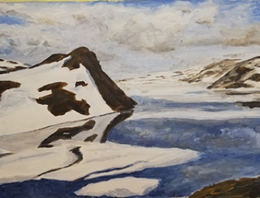 DUNJA DESNICA FRANKOVIĆ, SJEĆANJE NA NORVEŠKU, akril, 30x40, 2020.