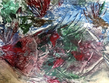 GORANA STOJNIĆ, RIBA, enkaustika, 20x30, 2020.
