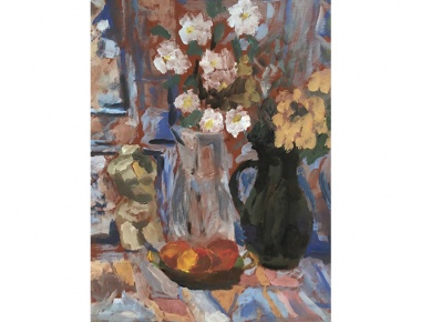 TATJANA POMPE, RASKOŠNI STOL, tempera, 70x50, 2019.