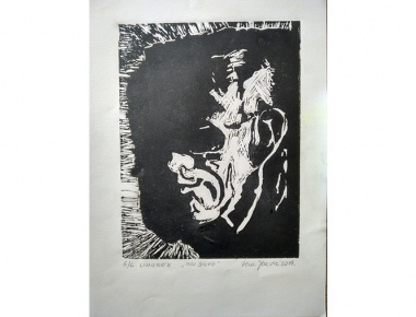 VERA GLAVIĆ, MOJ SILVO, linorez, 20x15, 2019.