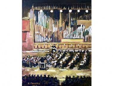 Krešo Frankić, Orkestar, 40x30, ulje na papiru, 2020.