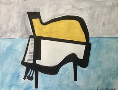 Ljubica Katunar, Klavir, 40x30, akril na papiru, 2020.