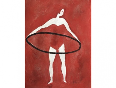 Željka Čaja, Hulahop, 40x30, akril na papiru, 2020.