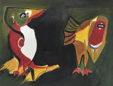 Darjana Kolarević, Ptice, 40x30, akril na papiru, 2020.