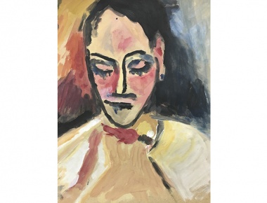 Nataša Bokan, Portret, 40x30, akril na papiru, 2020.