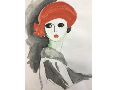Hela Čićko, Dama, 40x30, akril na papiru, 2020.