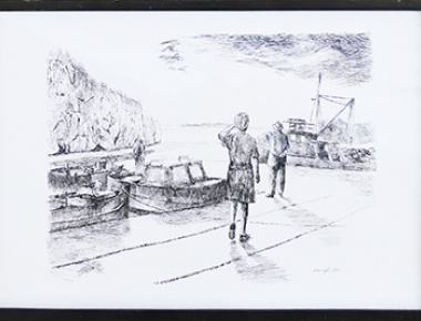 HLD, Franjo Kovačić, Iščekivanje, tuš, 31x47cm