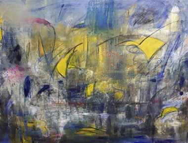 KARLOTA SIMERL POSAVEC, "Igra", akril/platno, 70x100, 2019.