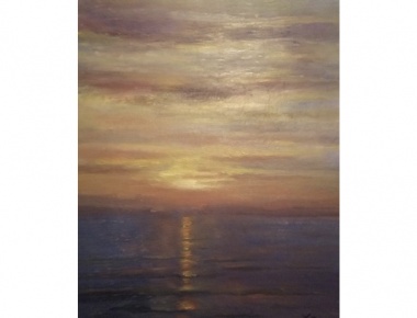 VESNA ZVONAREVIĆ, "Zalazak na moru", ulje/platno, 40x50, 2019.