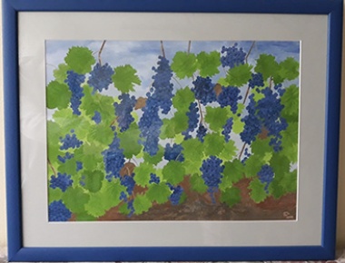 RENATA FRANCETIĆ, "Grožđe", tempera, 39x28, 2019.