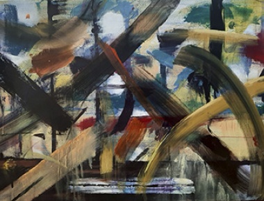 ZRINKA MOSLAVAC, "Nemiri", akril/platno, 80x120, 2019.