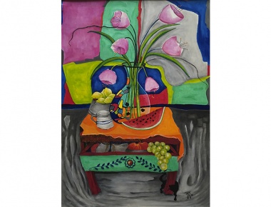 HLD, Ilja Ećim, Tulipani, akril na platnu, 70x50cm