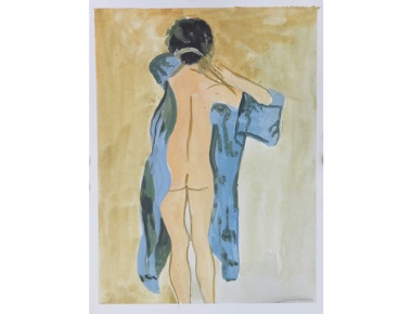 Andrija Baša, „ Akt“, akrilik na papiru, 30/21 cm, 2016.