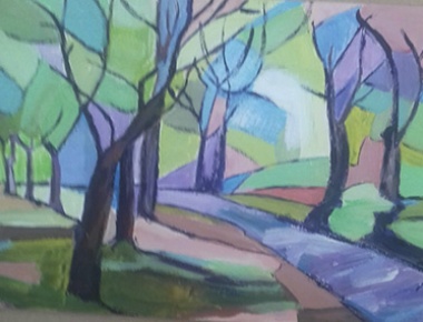 Maja Kraljević, „Proljeće“, akrilik na papiru, 20/30 cm, 2020.
