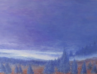Nada Magjerek, „Sumrak nad šumom“, akrilik na platnu, 50/70 cm, 2016.