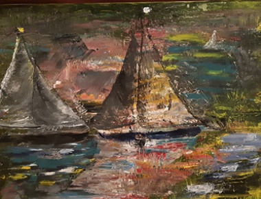 AMA ARTEM, Davorka Skorin, Suton, ulje na platnu, 70x100, 2020.