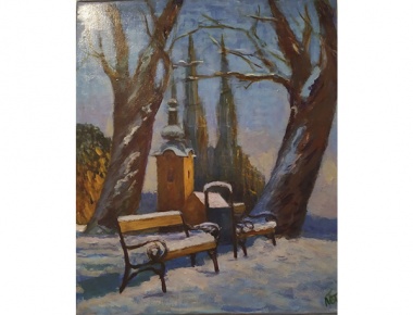 AMACIZ, Nada Tomšić, Zagreb zimi, akril, 60x50
