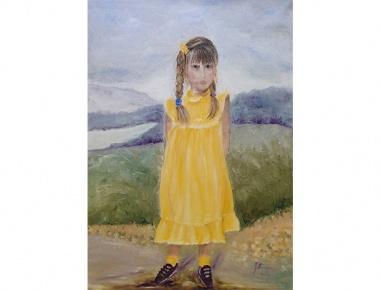 AMA ARTEM, Stefanija Jakopčević, Djetinjstvo I, ulje na platnu, 70x50, 2019.