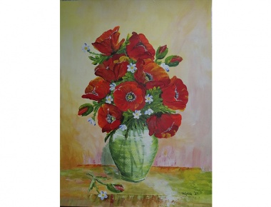 AMACIZ, VELJKA PAVKOVIĆ - Makovi, akril, 30x40, 2021.