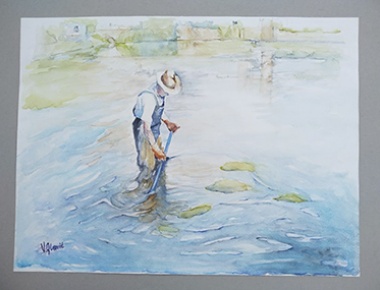 AMACIZ, VERA GLAVIĆ - Kosač Gacke, akvarel, 30x40, 2018.