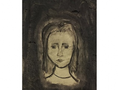 Zita Zjalić, Autoportret, ugljen, 2020