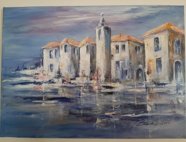 Zlata Barili, „Malo misto“, akrilik na platnu, 50/70 cm, 2015.