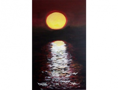 AMA ARTEM, Ana Pesic, Mjesec na rijeci, akril na platnu, 70x50, 2020.